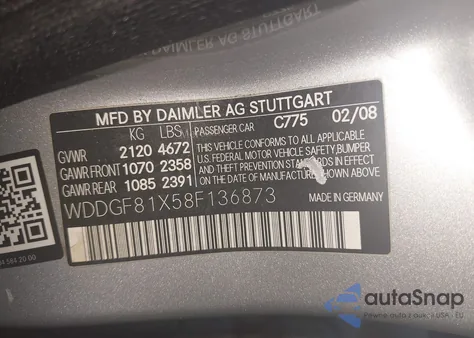 2008 Mercedes-Benz C 300 Luxury 4Matic/Sport 4Matic from USA, damaged, VIN WDDGF81X58F136873